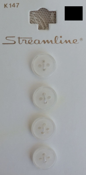 Vintage Streamline K147 7/16'' White 4 Buttons 